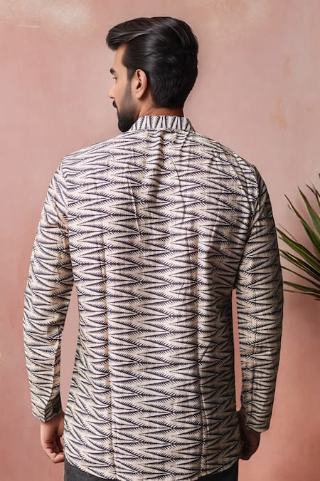 Arihant Rai Sinha Printed Blended Linen Short Kurta 