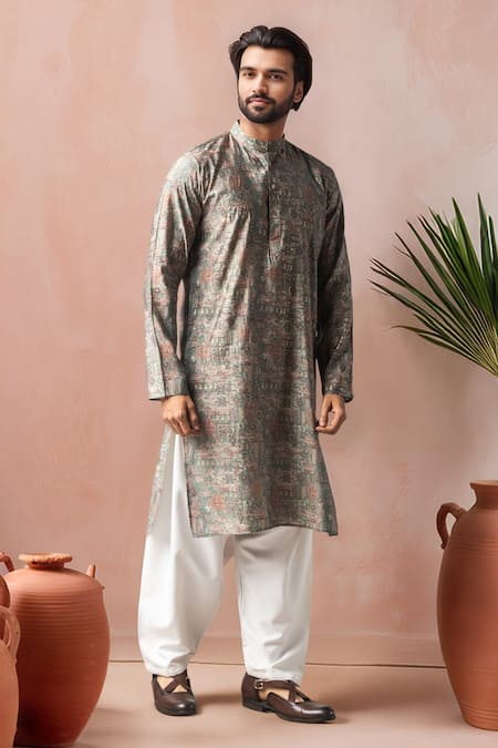Arihant Rai Sinha Printed & Embroidered Kurta Salwar Set 