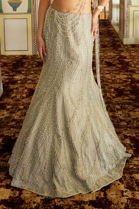 Buy Charu And Vasundhara Gold Tissue Sequins, Embroidery, Katya Embellished Fishcut Lehenga With Corset Online at Aza Fashions Buy_Charu And Vasundhara_Gold Tissue Sequins, Embroidery, Katya Embellished Fishcut Lehenga With Corset _Online_at_Aza_Fashions