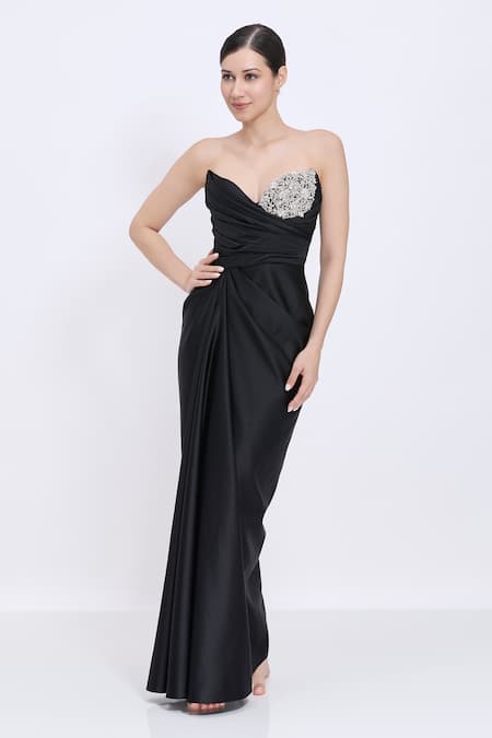 Dilnaz Draped Stone Encrusted Gown 