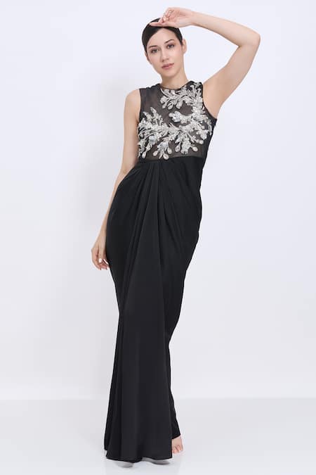 Dilnaz Embellished Draped Gown 