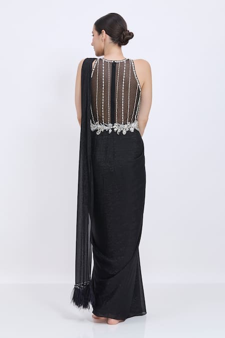 Dilnaz Embellished Bodice Saree Gown  