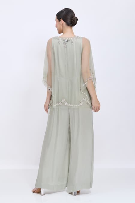 Dilnaz Embroidered Kaftan & Jumpsuit Set 
