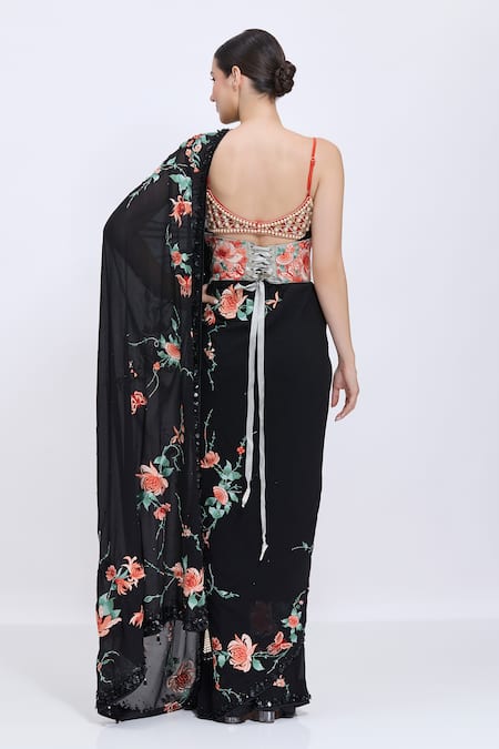 Dilnaz Chrysanthemum Embroidered Corset Belt 