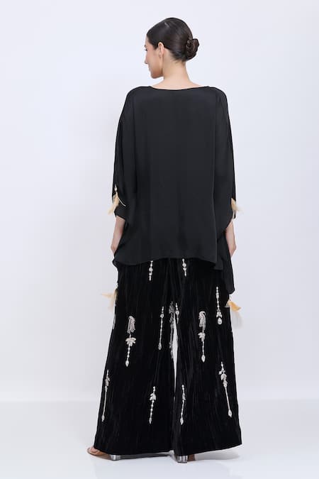 Dilnaz Crushed Velvet Hand Embroidered Palazzo 