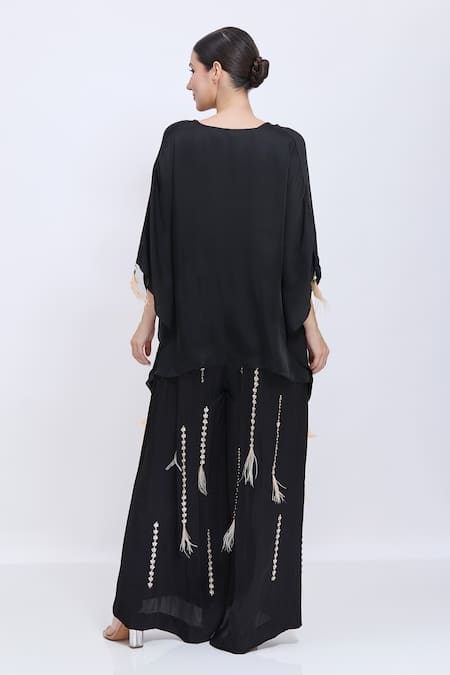 Dilnaz Draped Kaftan & Sequin Line Jumpsuit Set 