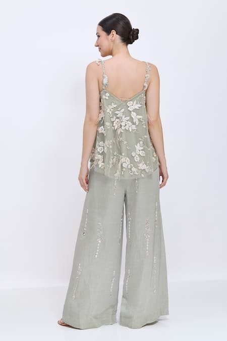 Dilnaz Parsi Gara & Cutwork Strap Top 