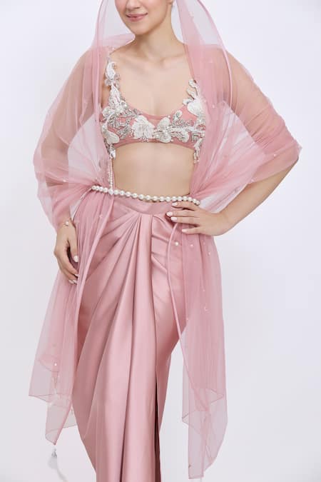 Dilnaz_Ivory Pearls Single Line Belt _Online_at_Aza_Fashions