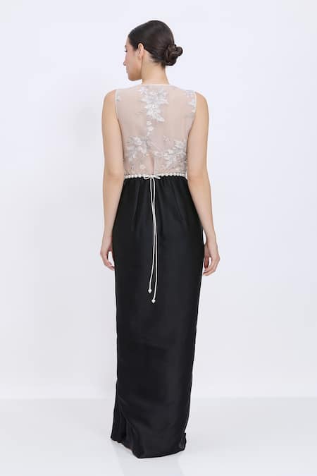 Dilnaz Pearl & Crystal Drop Cascade Belt 