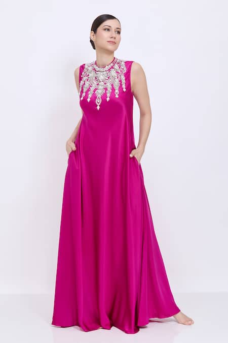 Dilnaz Jewel Neck Bodice Gown 