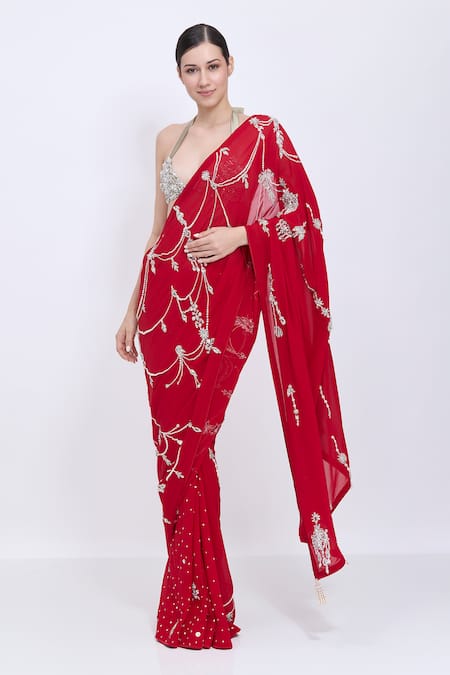 Dilnaz Necklace Embroidered Saree