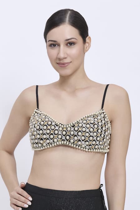 Dilnaz Embroidered Chowdi Bustier Blouse 