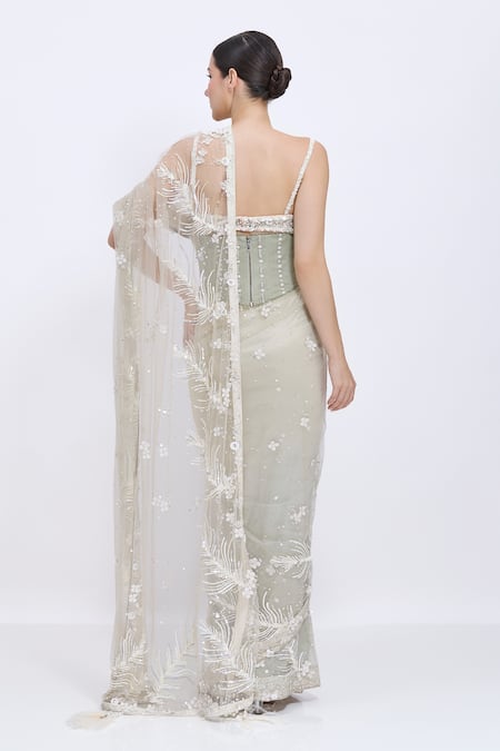 Dilnaz Jewel Motif & Diamond Lines Waist Corset Belt 