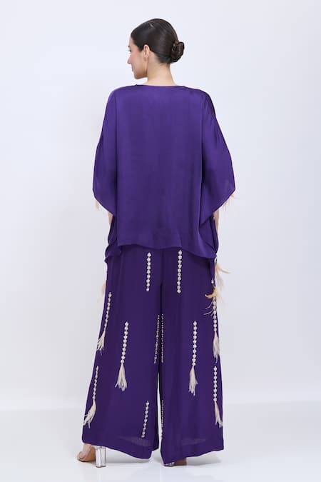 Dilnaz Draped Kaftan & Embroidered Jumpsuit Set 