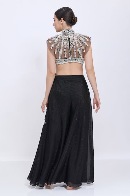 Dilnaz Hand Embroidered High Neck Blouse 