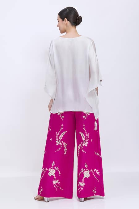 Dilnaz Embroidered Palm Leaf Palazzo