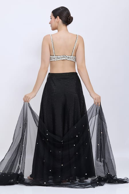 Dilnaz Hand Embroidered Pearl Sprinkling Dupatta 