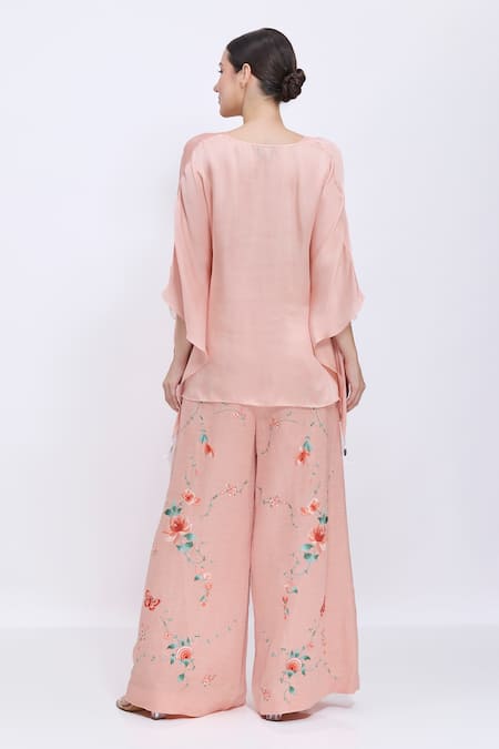 Dilnaz Chrysanthemum Embroidered Palazzo