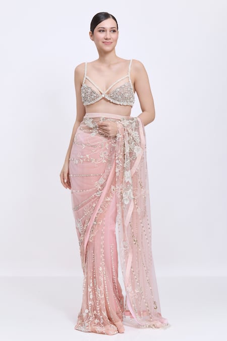 Dilnaz Grid Hand Embroidered Blouse 