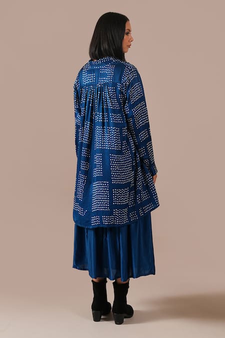 Indigo Dreams Bandhani Pattern Skirt Set  