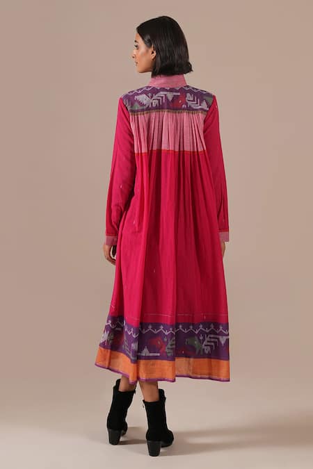 Indigo Dreams Tiered Shirt Dress With Belt 