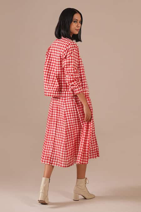 Indigo Dreams Gingham Check Dress With Jacket 