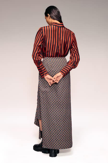 Kritika Murarka Striped High Neck Blouse 