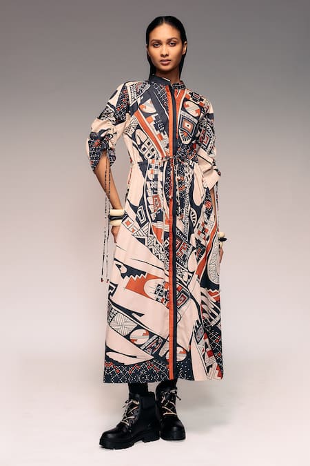 Kritika Murarka Tribal Print Drawstring Maxi Dress 
