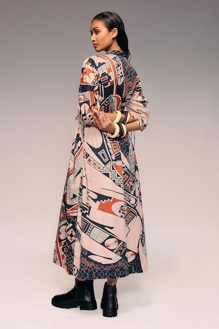 Kritika Murarka Tribal Print Drawstring Maxi Dress 