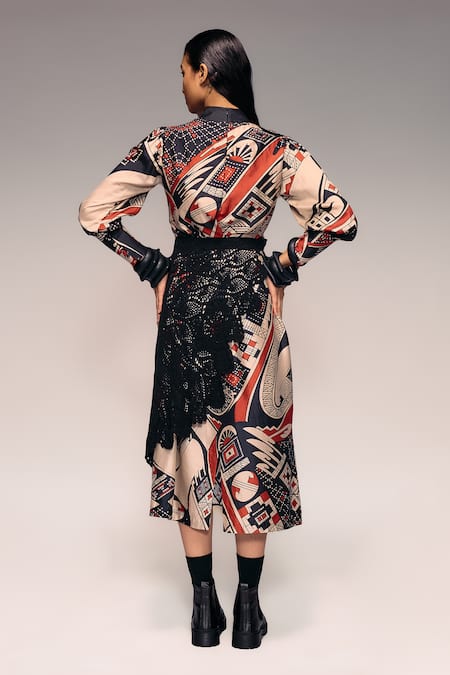 Kritika Murarka Cascading Scalloped Crochet Midi Skirt 