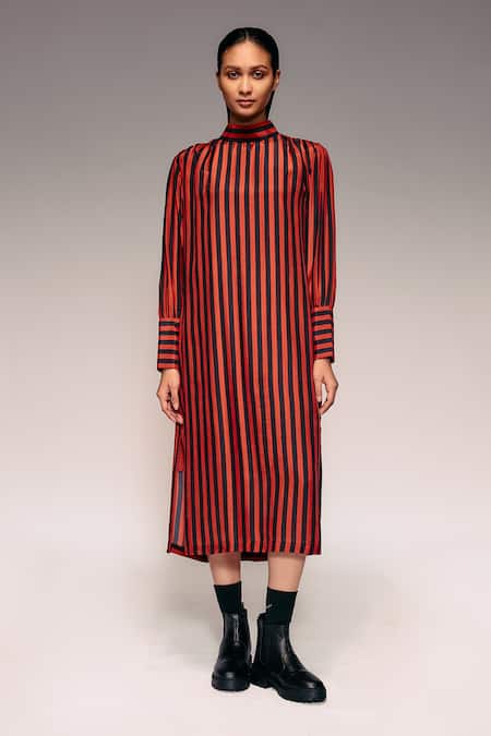 Kritika Murarka Vertical Stripe Midi Dress 