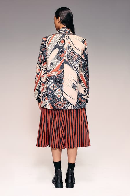 Kritika Murarka Scallop Print Cord Stitch Jacket 