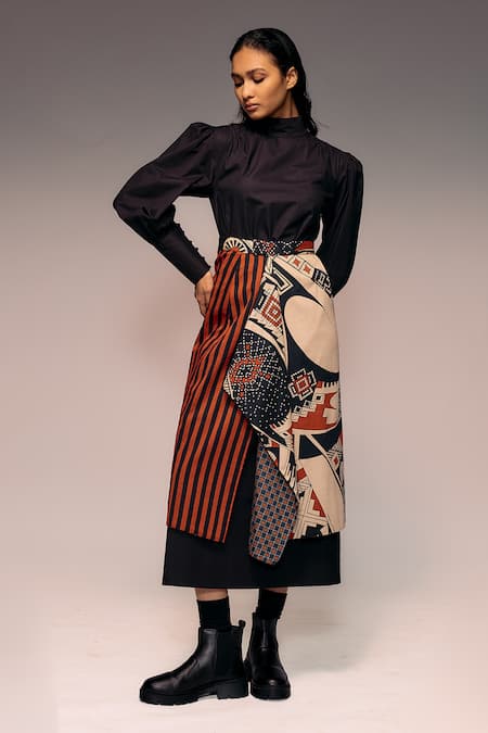 Kritika Murarka Printed Overlap Midi Skirt 