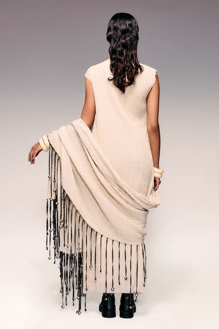 Kritika Murarka Crushed Tassel Scarf Maxi Dress 