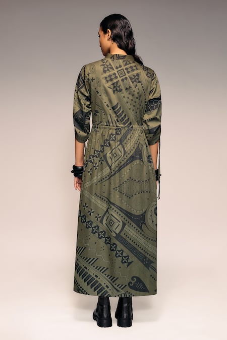 Kritika Murarka Tribal Print Drawstring Maxi Dress 