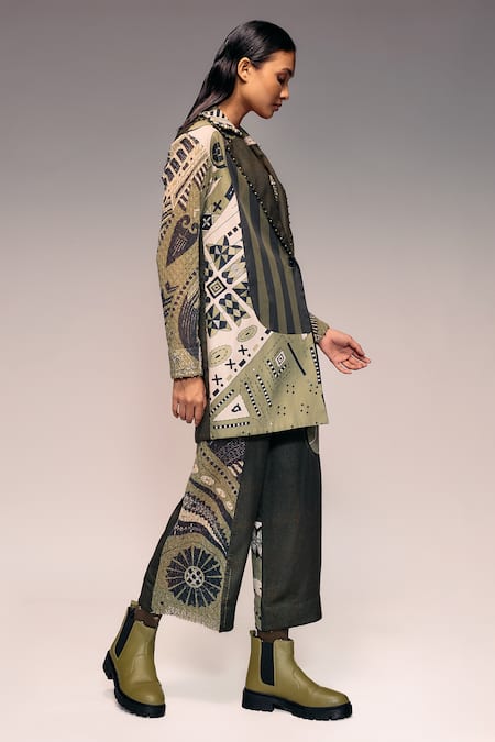 Kritika Murarka Patchwork Houndstooth & Printed Cotton Trouser 