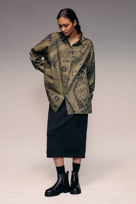 Kritika Murarka Mata Ortiz-Inspired Overdyed Print Shirt 