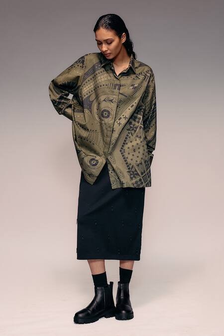 Buy Kritika Murarka Black Cotton Beads Knit Midi Skirt Online at Aza Fashions Buy_Kritika Murarka_Black Cotton Beads Knit Midi Skirt _Online_at_Aza_Fashions