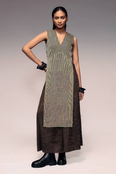 Kritika Murarka Ajrakh Stripe Longline Top 