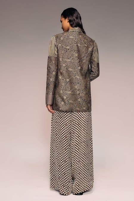 Kritika Murarka Munga Silk Patchwork Blazer 