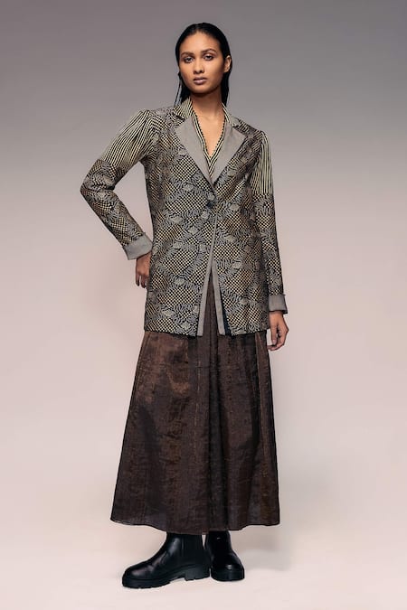 Kritika Murarka Handloom Silk Tissue Long Skirt 