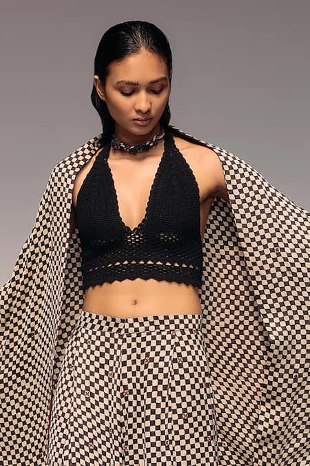 Kritika Murarka Tie-Up Chords Crochet Bralette 