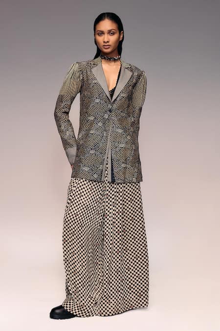 Kritika Murarka Ajrakh Check Wide Trousers 