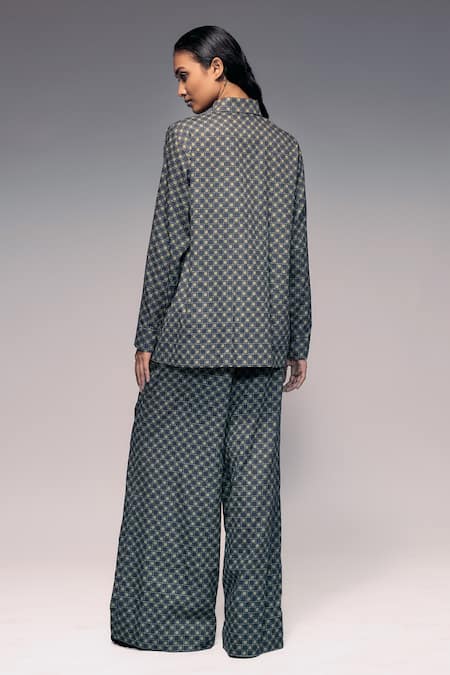 Kritika Murarka Geometric Check Pattern Full Sleeve Shirt 