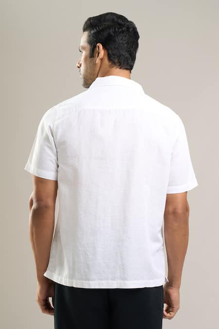 Aryavir Malhotra Linen Cotton Hand Embroidered Shirt 