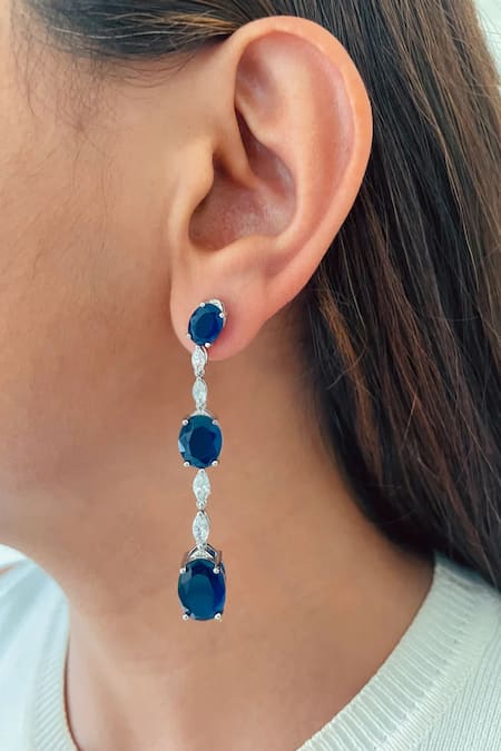 PRERTO Sapphire Necklace Set 