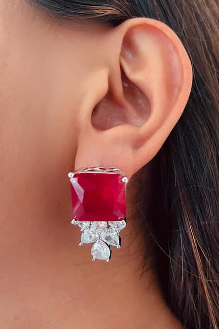 PRERTO Imitation Diamond Pendant Necklace Set 