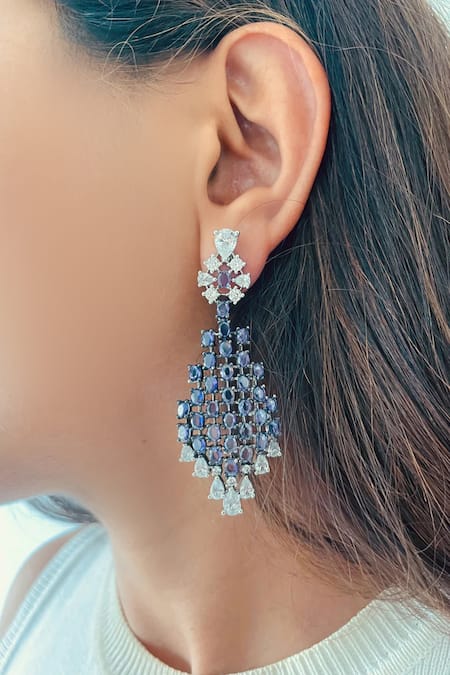 PRERTO Imitation Diamond Drops Necklace Set 