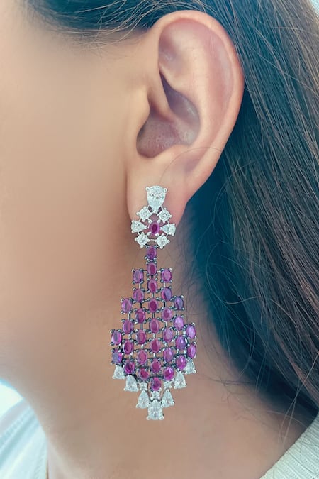 PRERTO Imitation Diamond Drops Necklace Set 