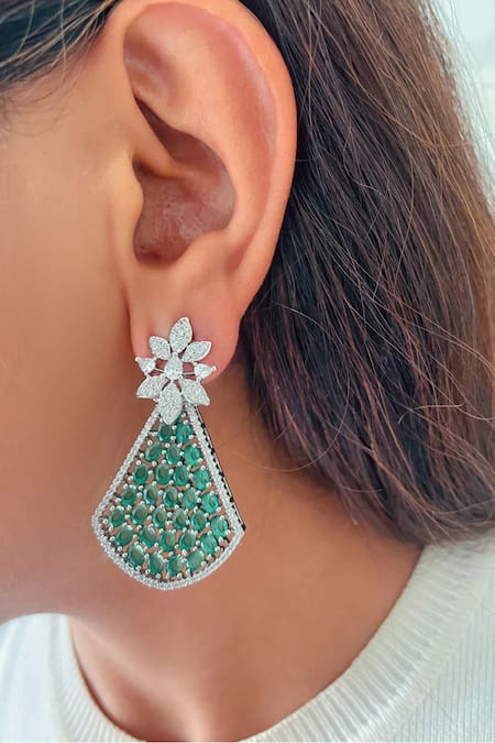 PRERTO Imitation Diamond Floral Necklace Set 